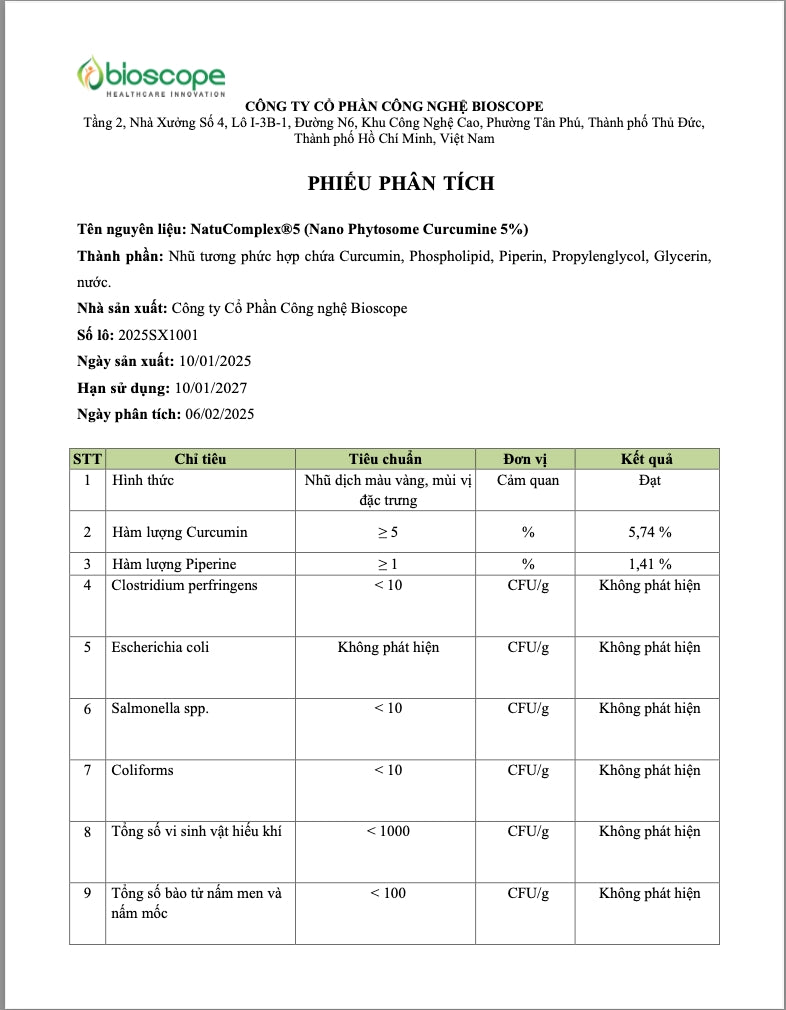 Nước uống tinh chất nghệ Nanocumin® (Set 4 chai)