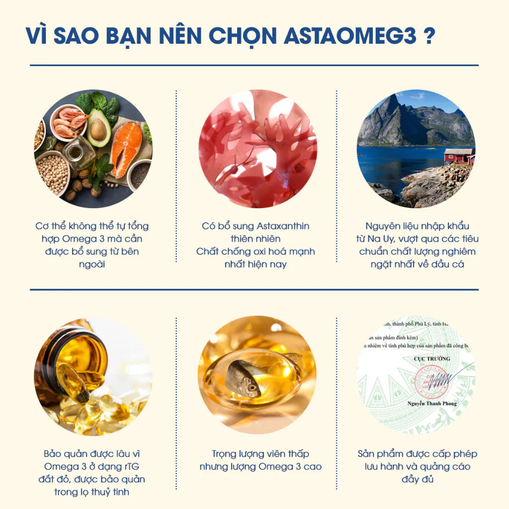 Viên uống Omega 3 Astaxathin bổ Não, kháng viêm đẹp Da