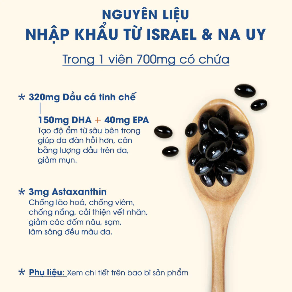 Viên uống Omega 3 Astaxathin bổ Não, kháng viêm đẹp Da